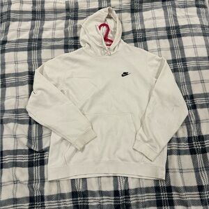 White oversized Nike hoodie